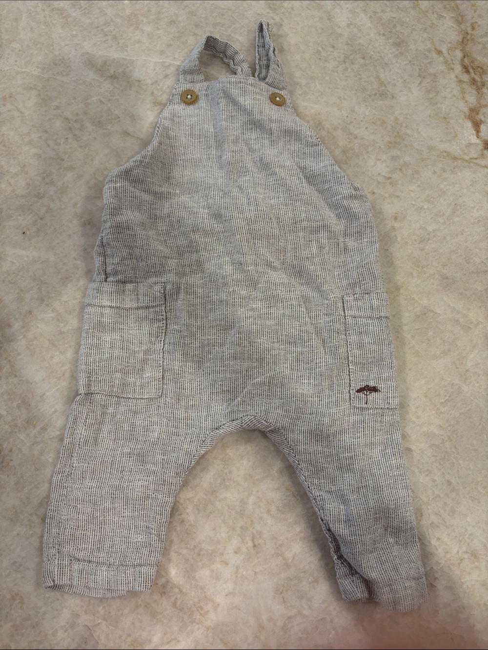 Zara Light Gray Knit Overalls with Pockets